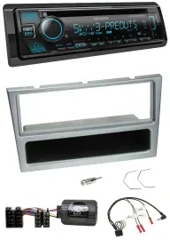 Kenwood Bluetooth USB CD Lenkrad DAB Autoradio für Opel Corsa C 2000-2004 silber
