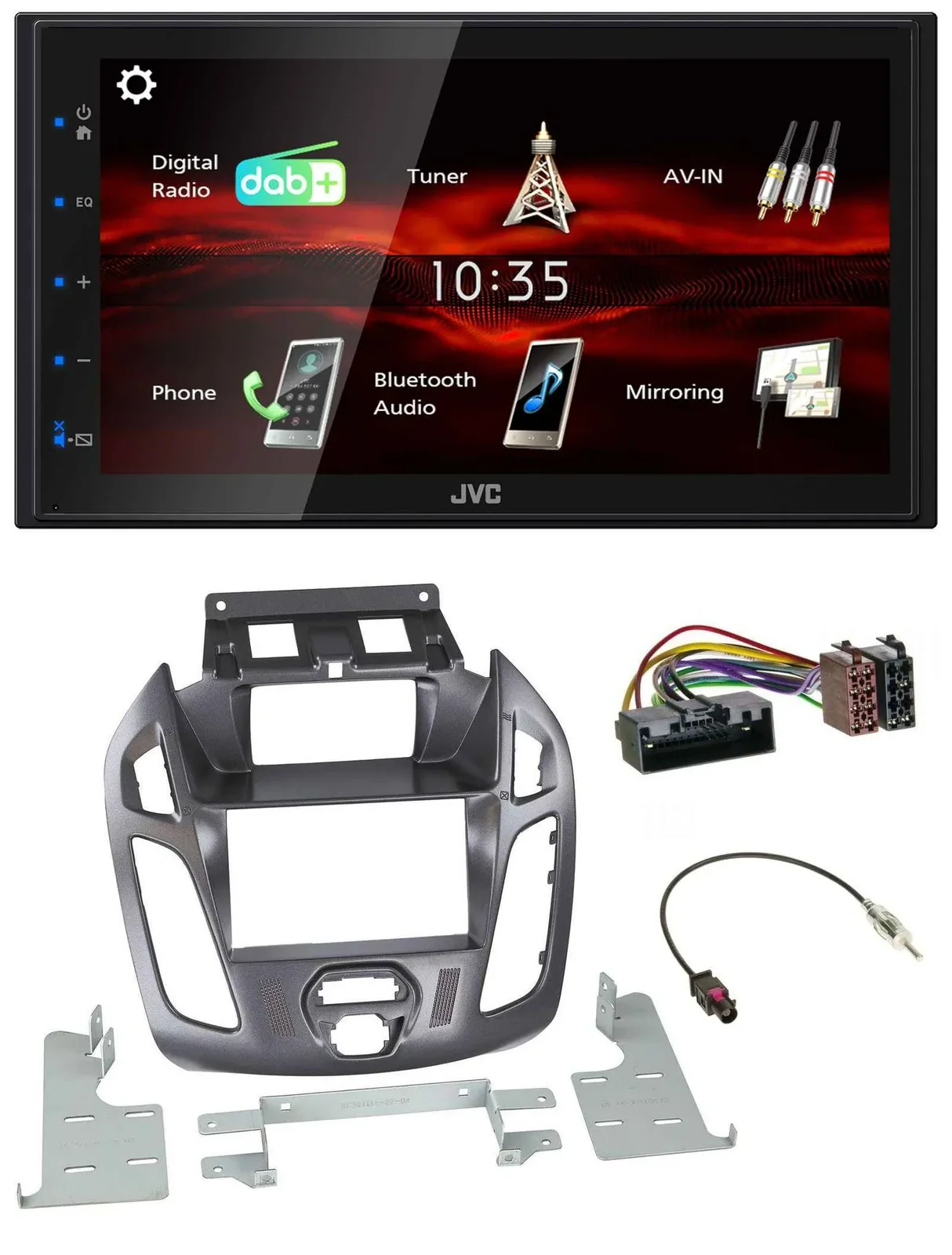 JVC USB Bluetooth MP3 DAB 2DIN Autoradio für Ford Transit mit Display 2012-2018