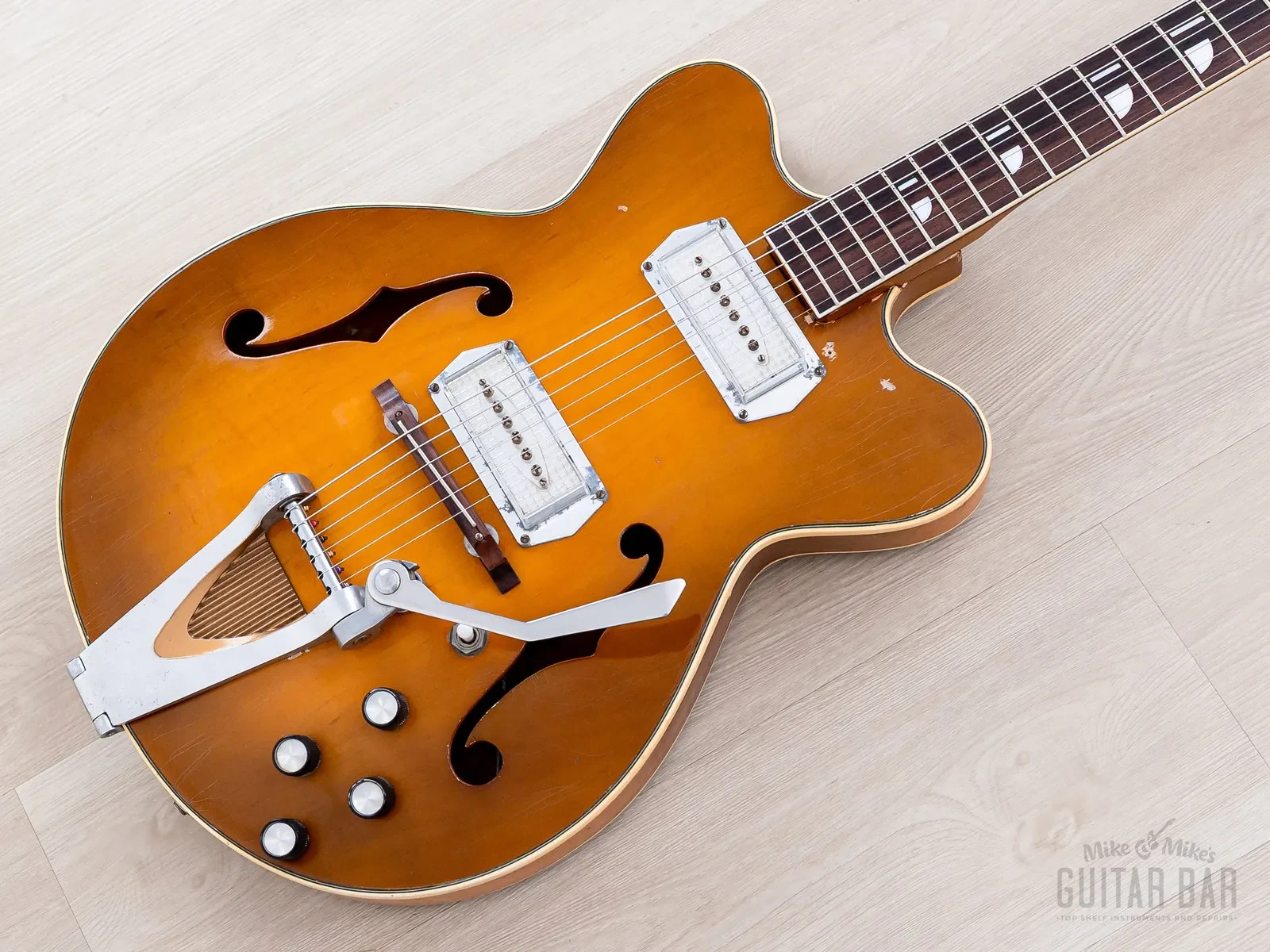 1960s Kay Jazz II Vintage Hollowbody Electric Guitar w/ Kleenex Box, Case