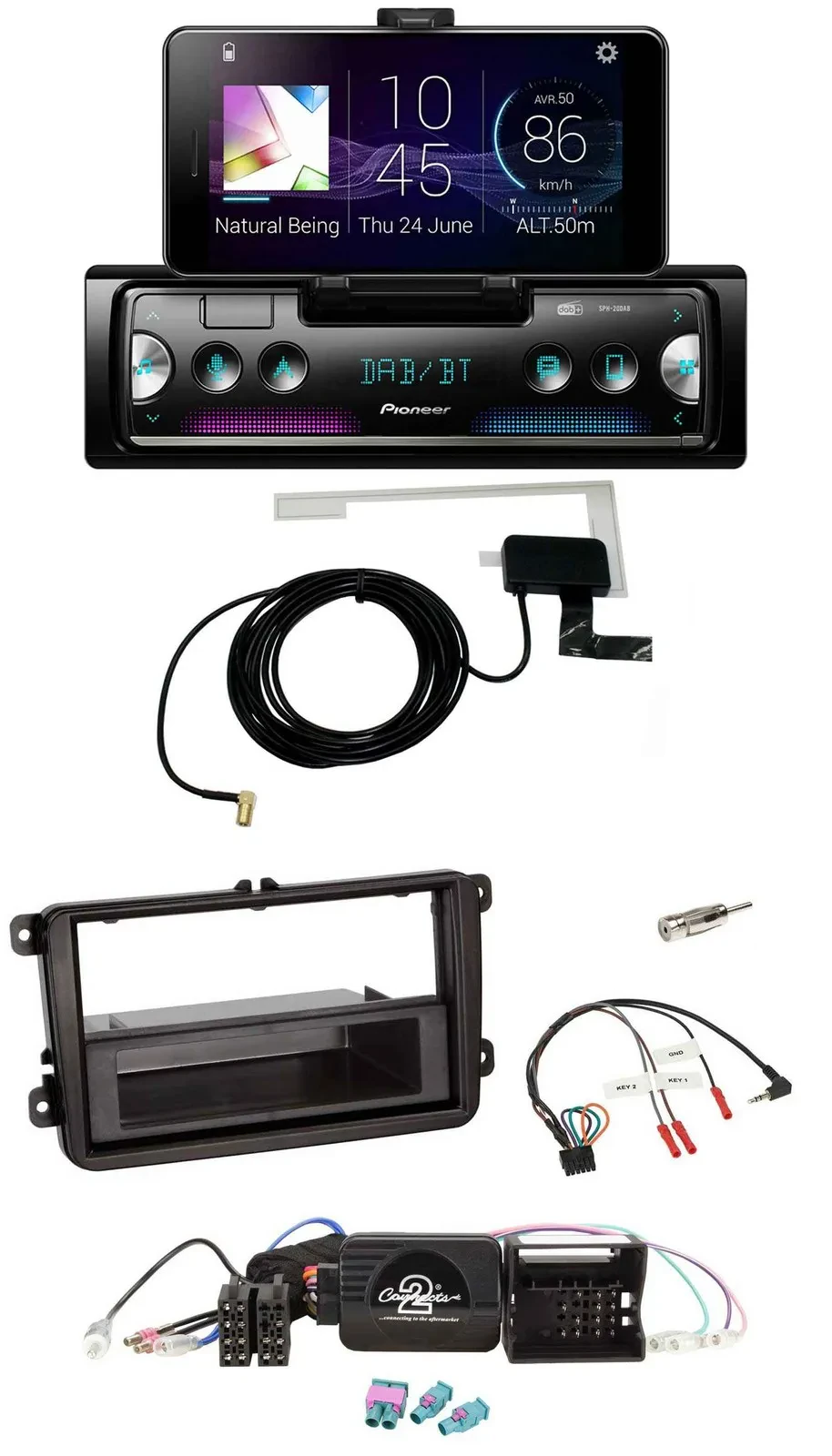 Pioneer DAB Bluetooth Lenkrad USB Autoradio für VW Passat Polo Scirocco Sharan T