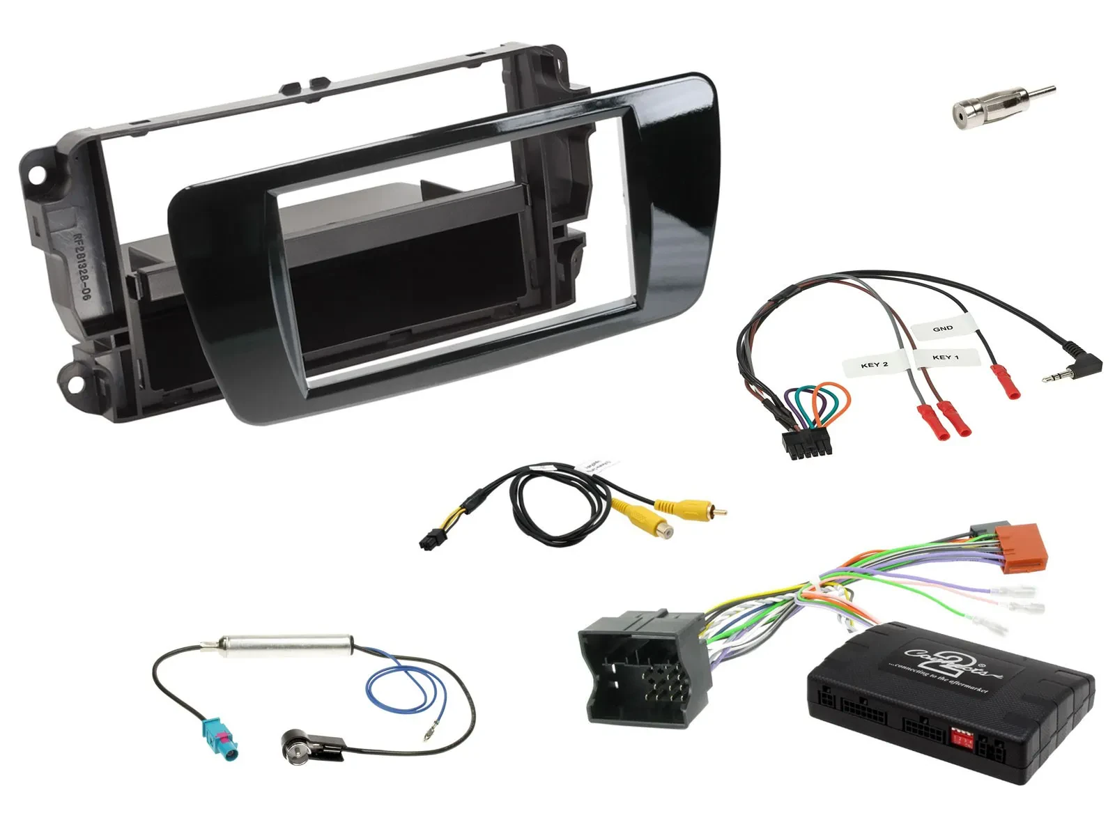 Einbauset Lenkradadapter DIN Autoradio für Seat Ibiza 2008-2015 klavierlack