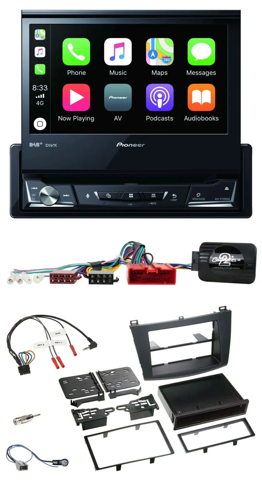 Pioneer DVD Bluetooth DAB USB Lenkrad Autoradio für Mazda 3 2009-2013 Can-Bus