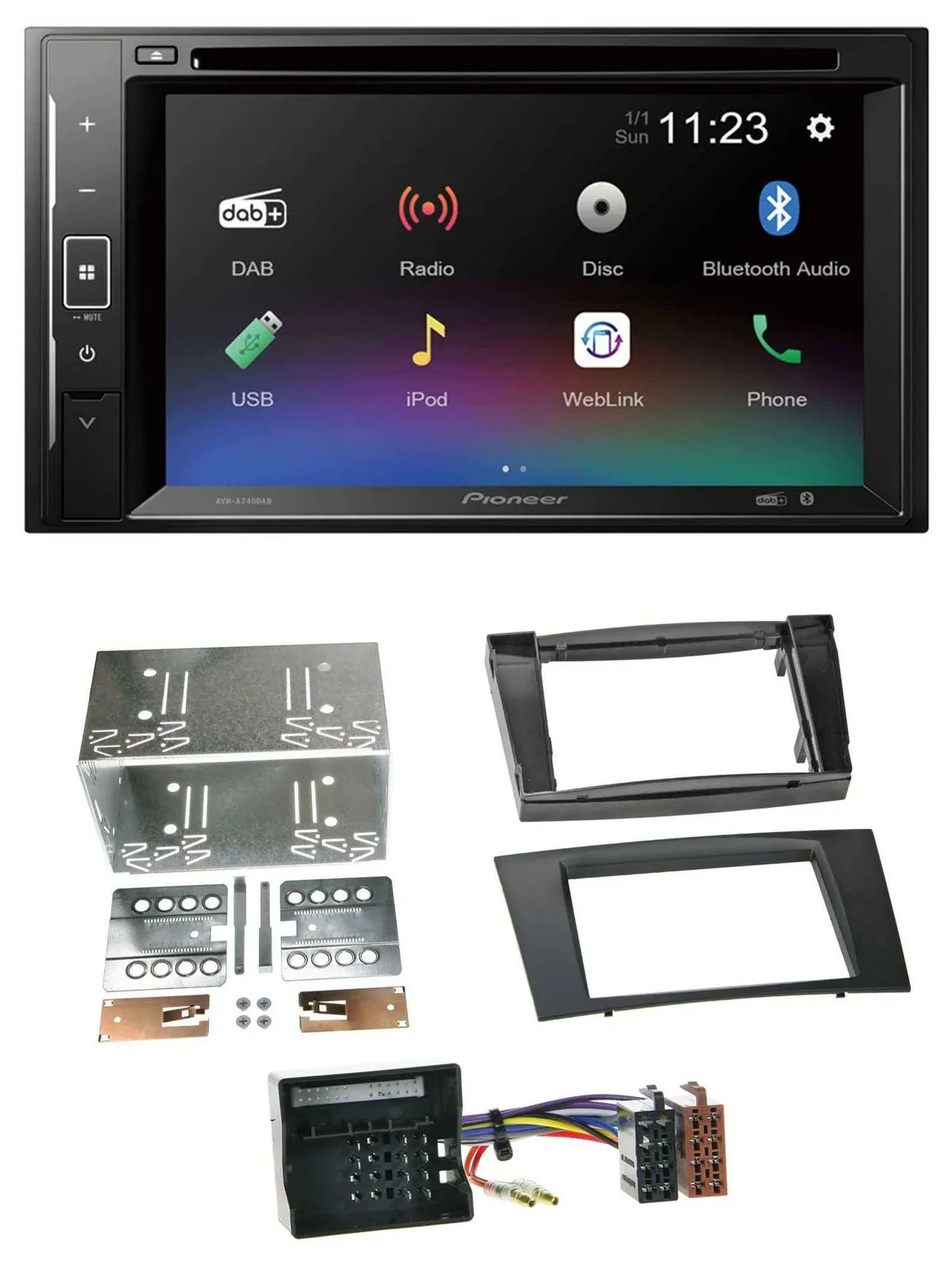 Pioneer Bluetooth MP3 USB 2DIN DAB DVD Autoradio für Mercedes E-Klasse S211 03-0