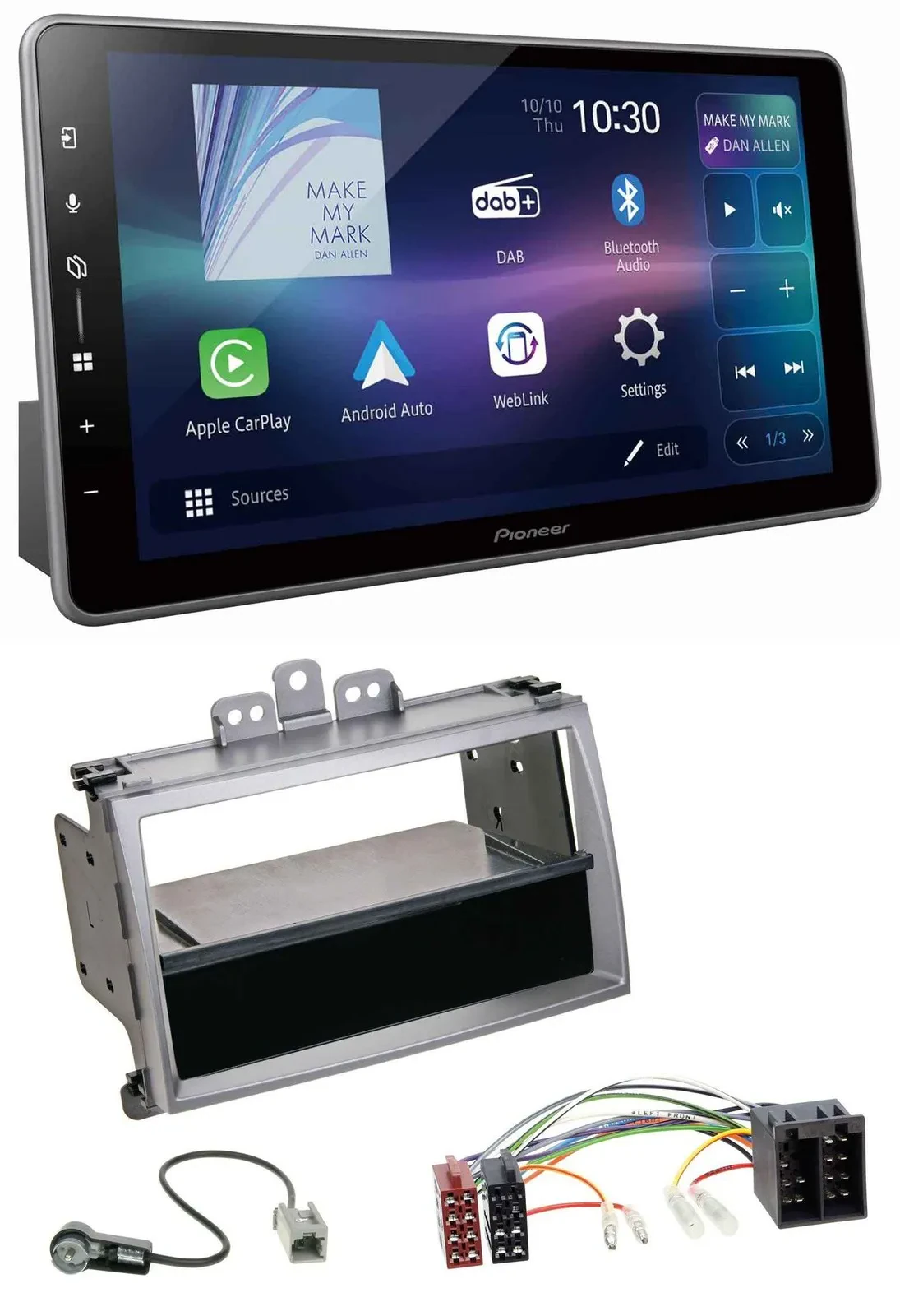 Автомагнитола для Hyundai i20 (2008–2011) Pioneer Bluetooth, USB, DAB, MP3 с монтажным карманом