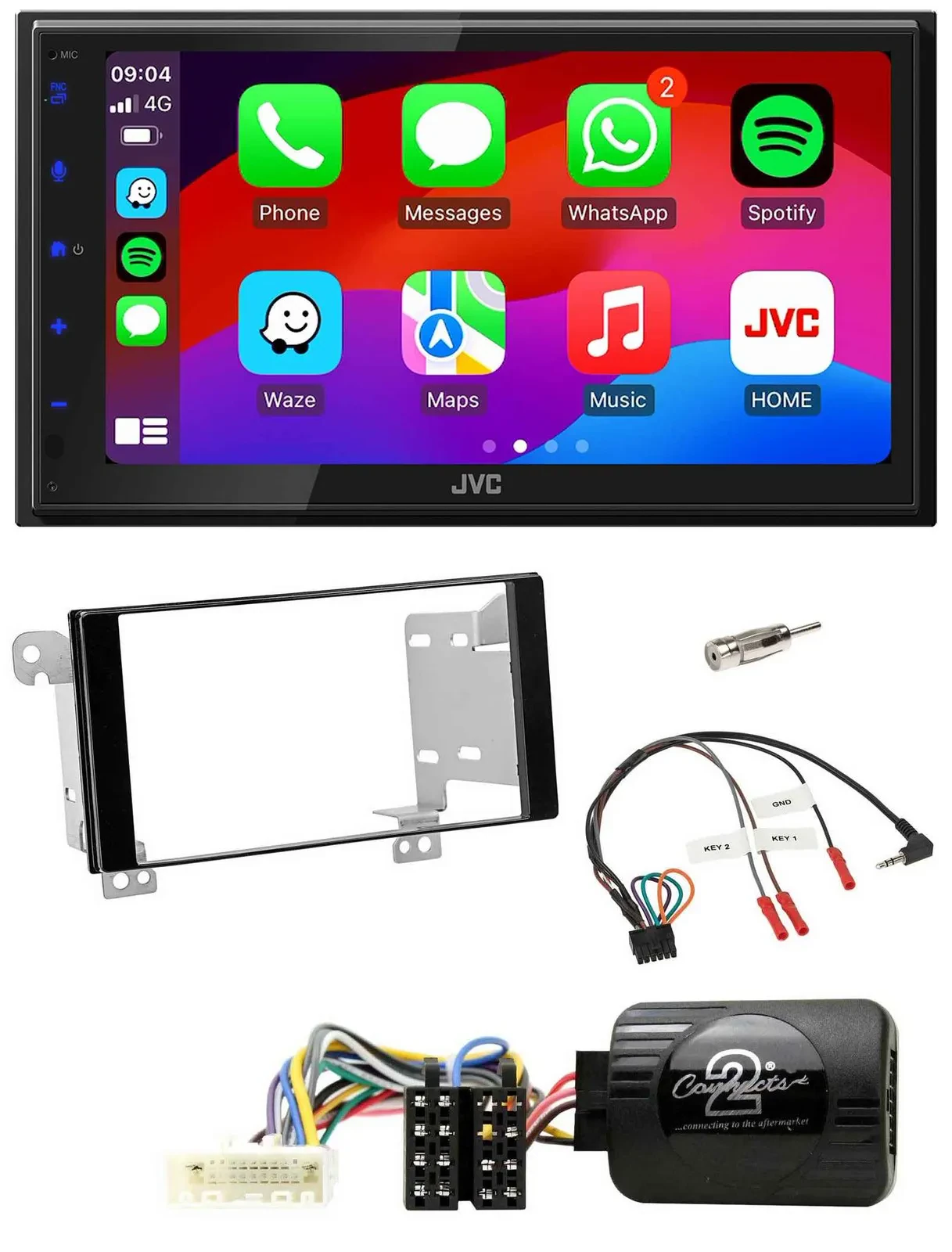 JVC Bluetooth USB Lenkrad 2DIN DAB Autoradio für Subaru ForesterSJ Impreza XV