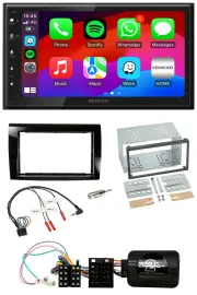 Kenwood Lenkrad USB DAB 2DIN Bluetooth Autoradio für Fiat Bravo 2007-2014