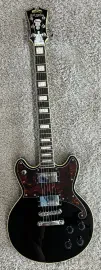 D'Angelico Premier Brighton Solid Body Electric Guitar, Black Finish w/Bag