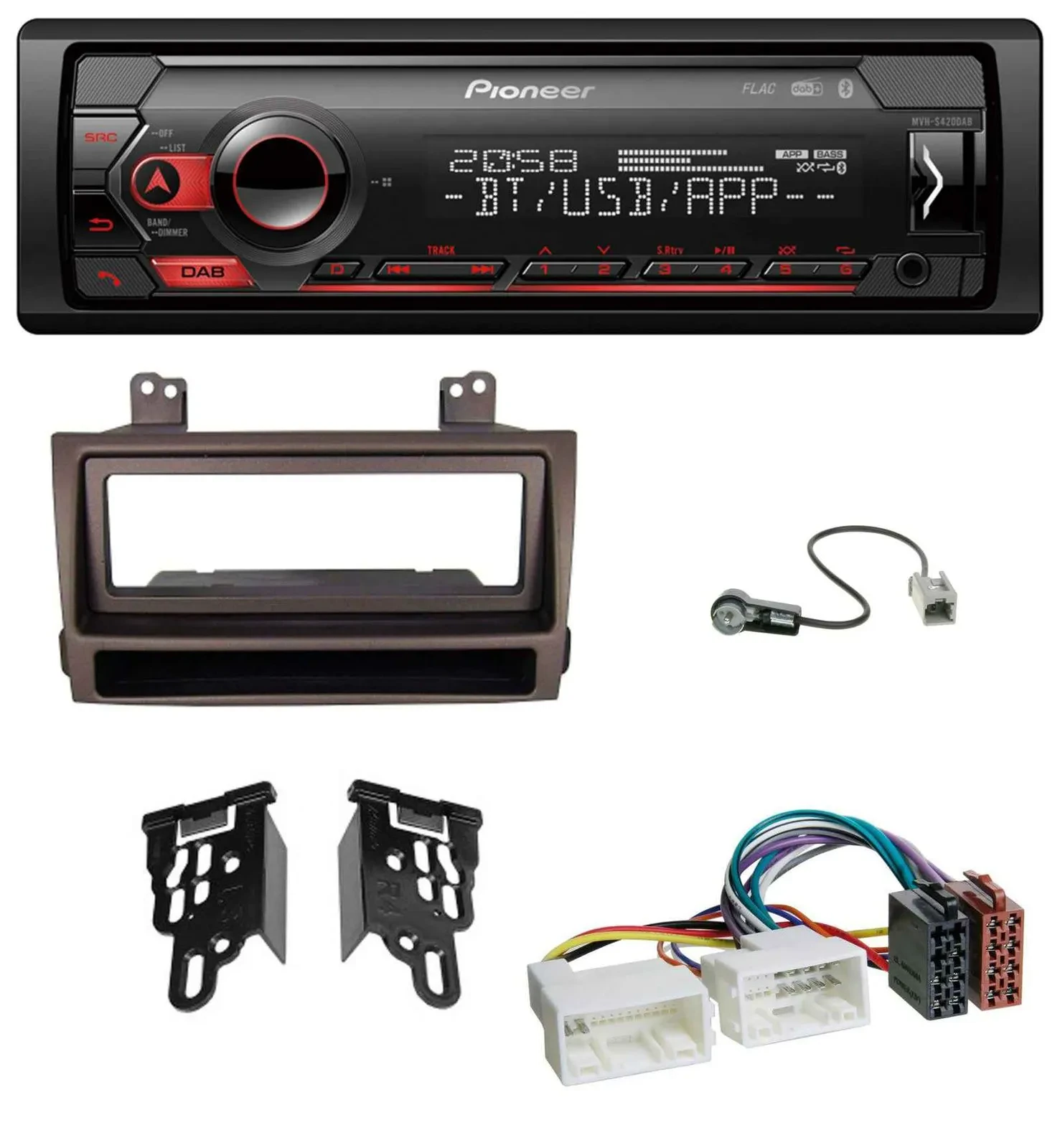 Автомагнитола для Hyundai Sonata Pioneer MP3 USB DAB Bluetooth тёмно-коричневый металлик