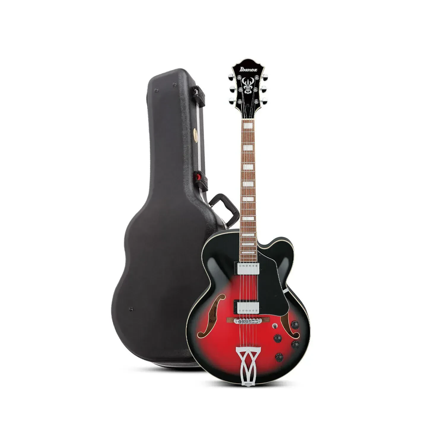 Ibanez AF Artcore 6 String Transparent Red Sunburst Electric Guitar Bundle