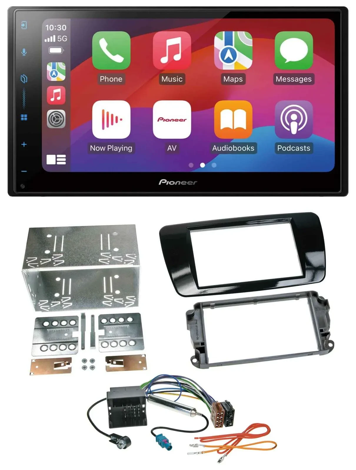 Автомагнитола Pioneer 2DIN DAB USB MP3 Bluetooth для Seat Ibiza (с 2008), черный (рояльный лак)