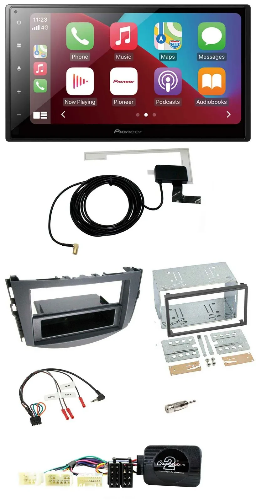 Автомагнитола Pioneer для Toyota RAV4 2006–2011, 2DIN, USB, Bluetooth, DAB, совместима с кнопками на руле