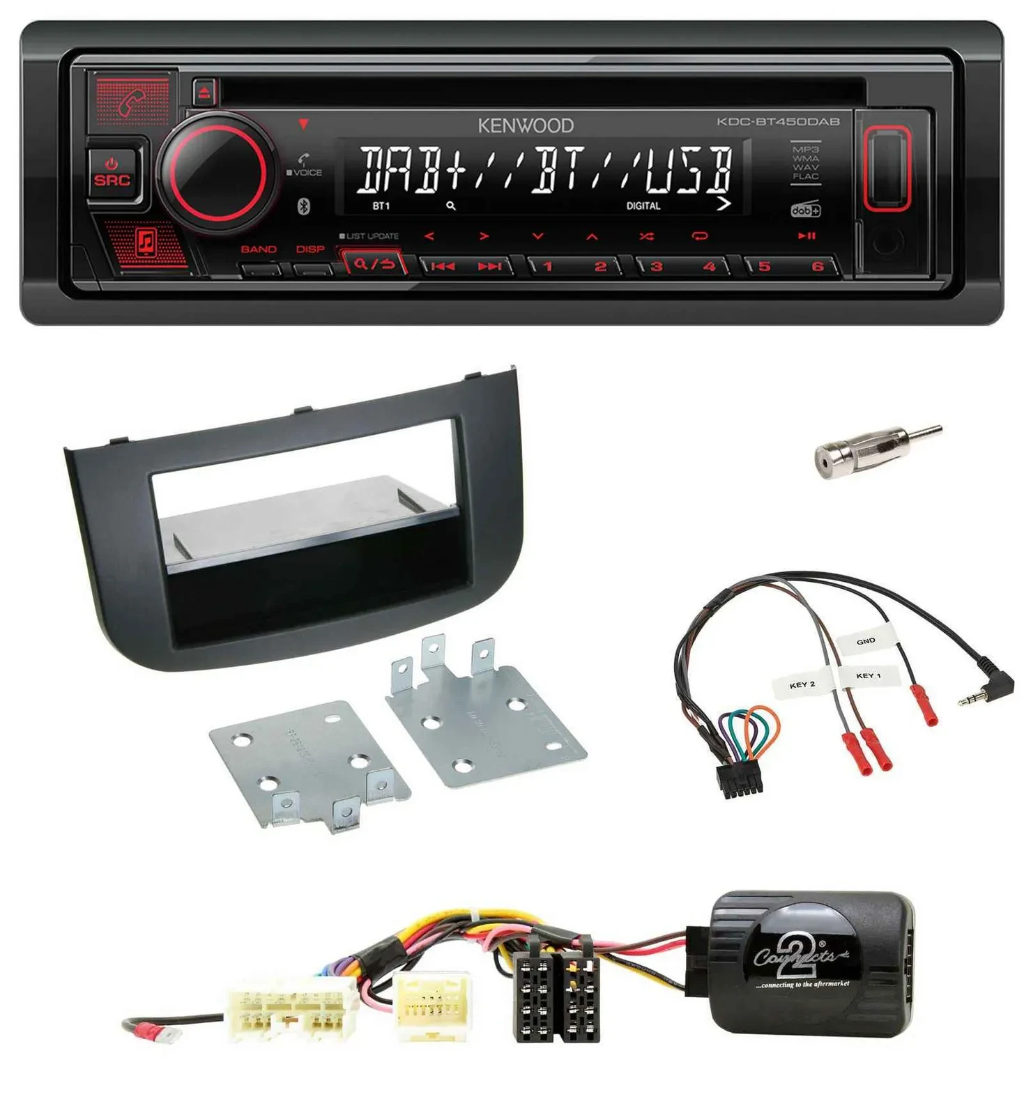 Kenwood Lenkrad CD USB Bluetooth DAB Autoradio für Mitsubishi Colt Z3B/Z3V/Z30/Z