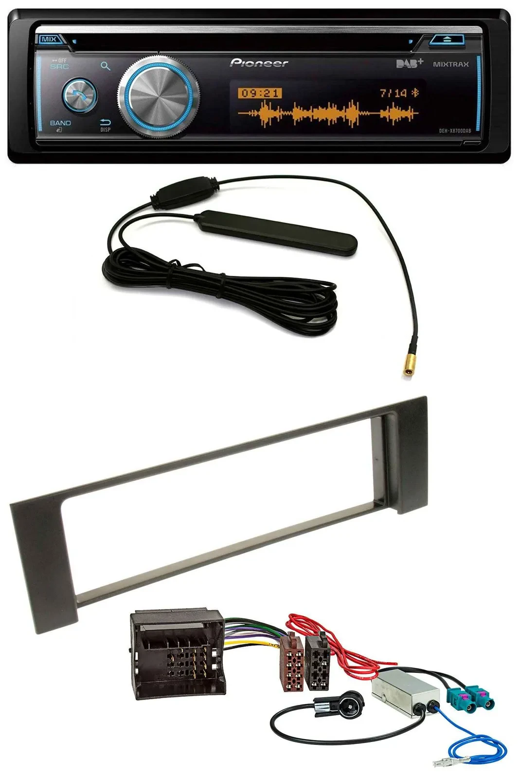 Pioneer CD USB Bluetooth DAB MP3 Autoradio für Audi A4 B6 00-04 Quadlock Doppel