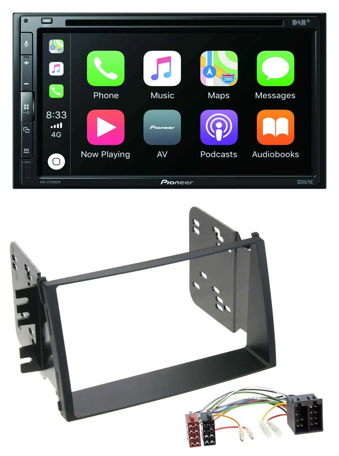 Pioneer DVD 2DIN MP3 DAB Bluetooth USB Autoradio für Kia Soul (AM, 2008-2011)