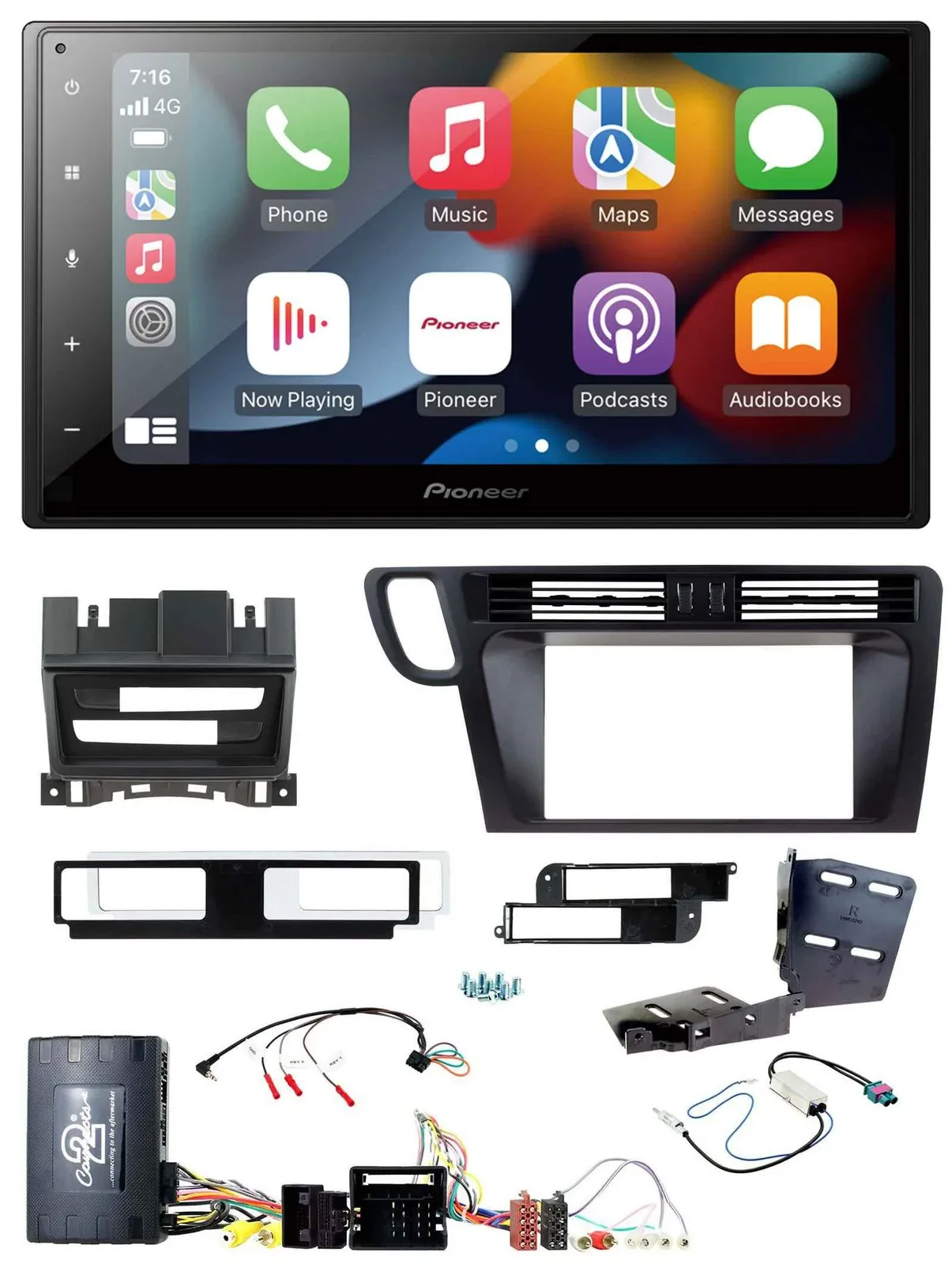 Pioneer DAB Bluetooth 2DIN USB Lenkrad Autoradio für Audi Q5 08-17 8R Infoadapte