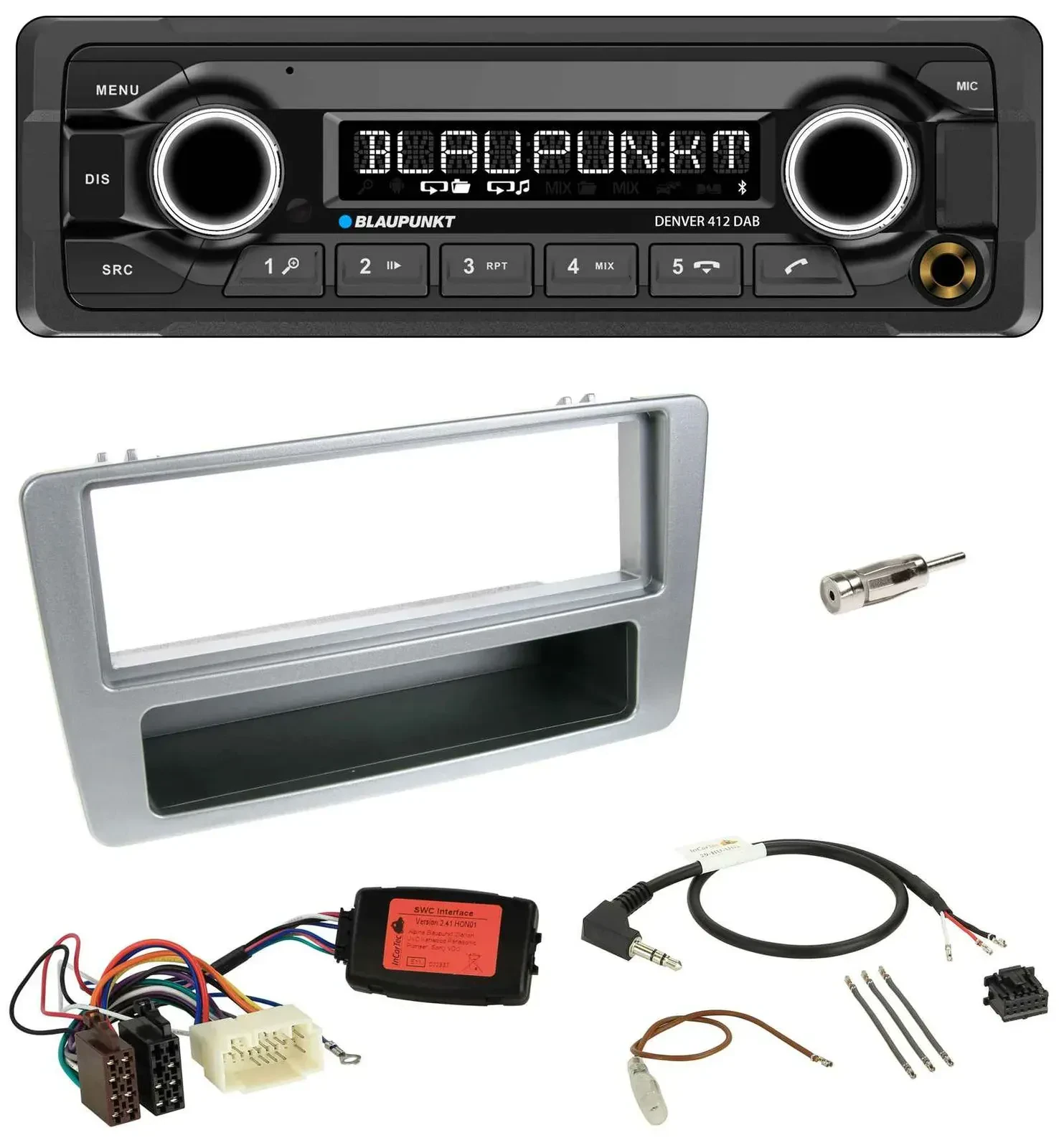 Blaupunkt Bluetooth DAB Lenkrad USB Autoradio für Honda Civic 2001-2003 silber