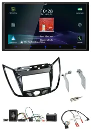 JVC USB Bluetooth 2DIN DAB Lenkrad Autoradio für Ford C-Max Kuga Klavierlack sch