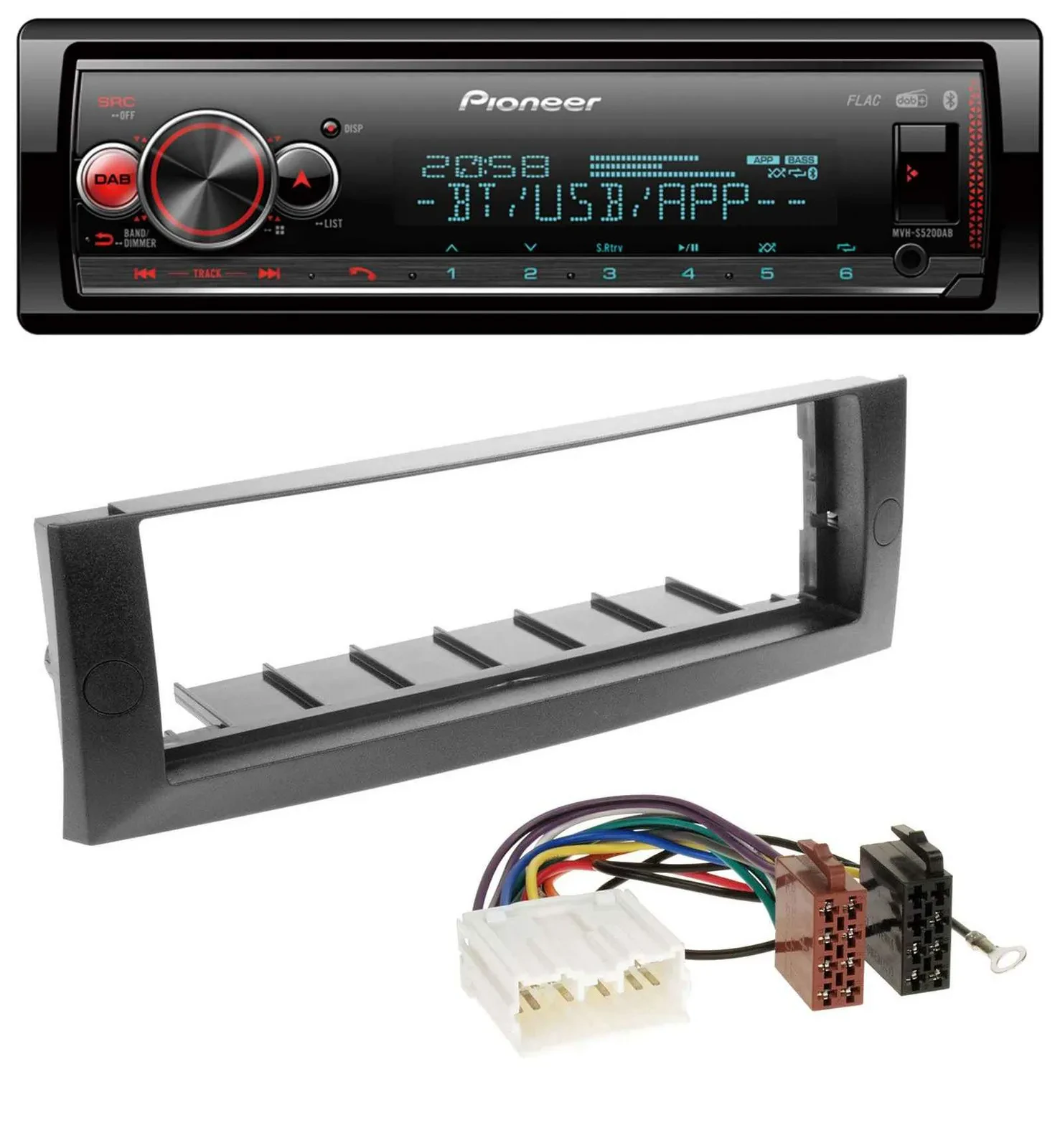Pioneer Bluetooth USB MP3 DAB Autoradio für Mitsubishi Colt (2004-2008)