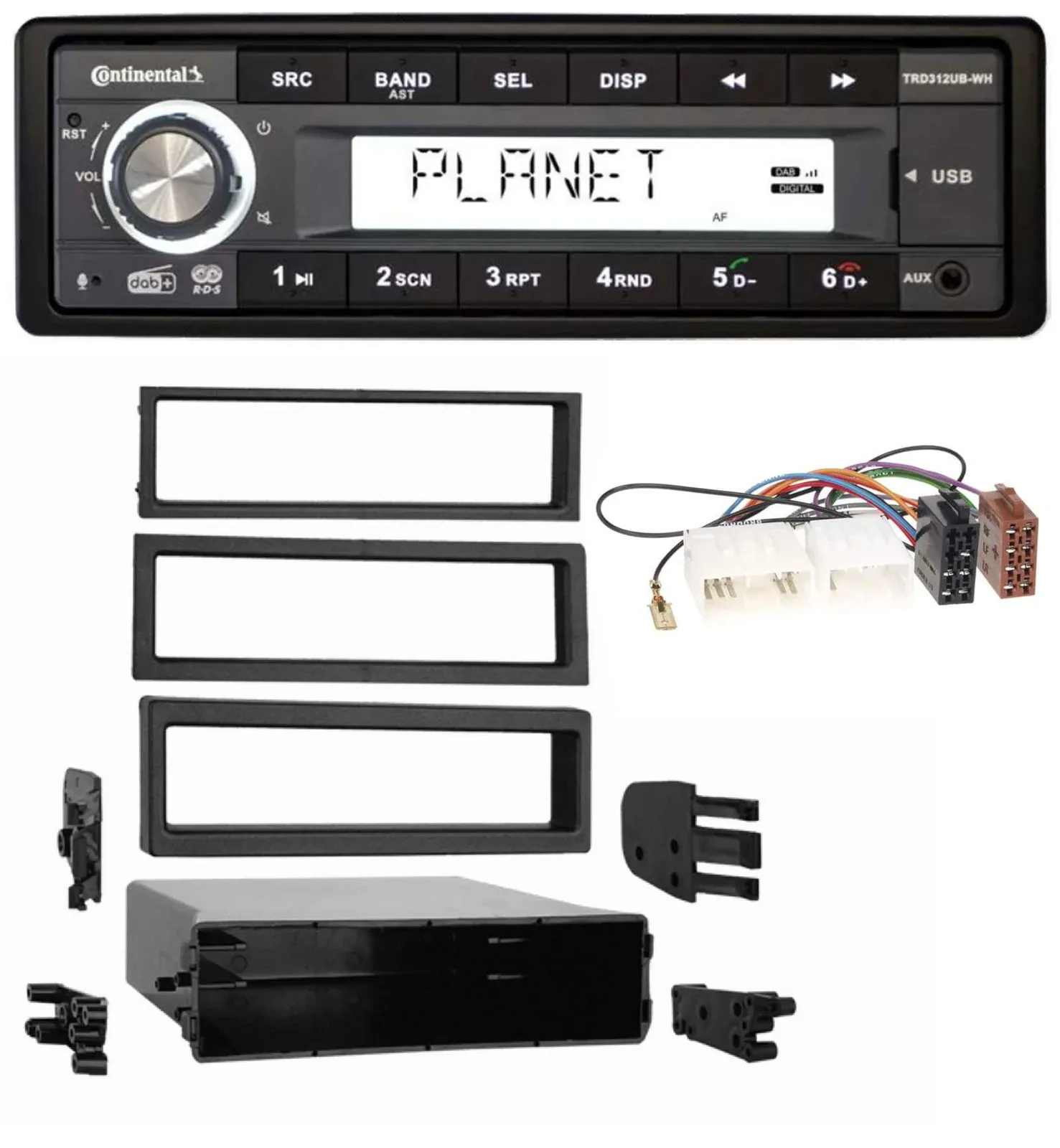 Continental USB 1DIN AUX DAB MP3 Autoradio für Mazda 929 (1973-1995)