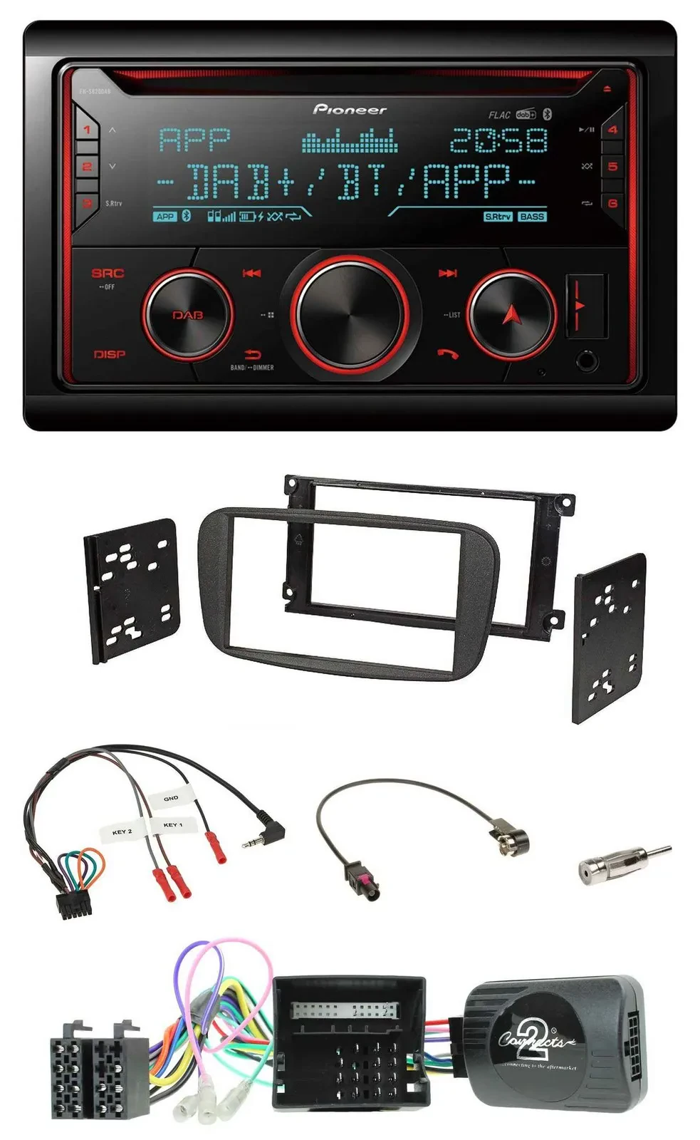 Pioneer 2DIN DAB Lenkrad Bluetooth USB CD Autoradio für Ford Focus C-Max Galaxy