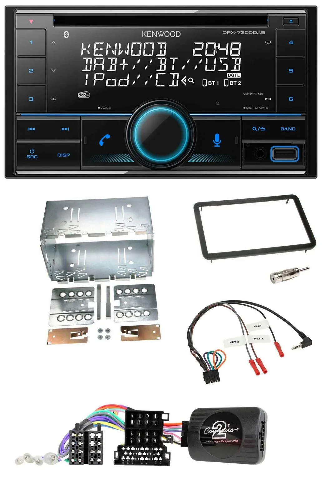 Kenwood CD 2DIN DAB USB Lenkrad Bluetooth Autoradio für Alfa Romeo 159 Brera Spi
