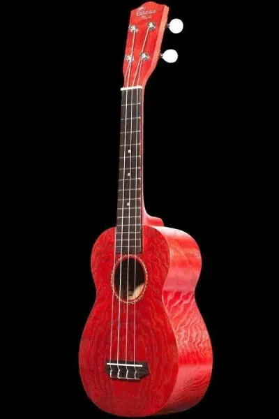 Ohana Model SK-15W RD Red Soprano Size All Willow Ukulele with Gig Bag - BLEM