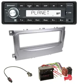 Continental USB MP3 AUX 1DIN Autoradio für Ford Galaxy C-Max Focus ab 2007 silbe
