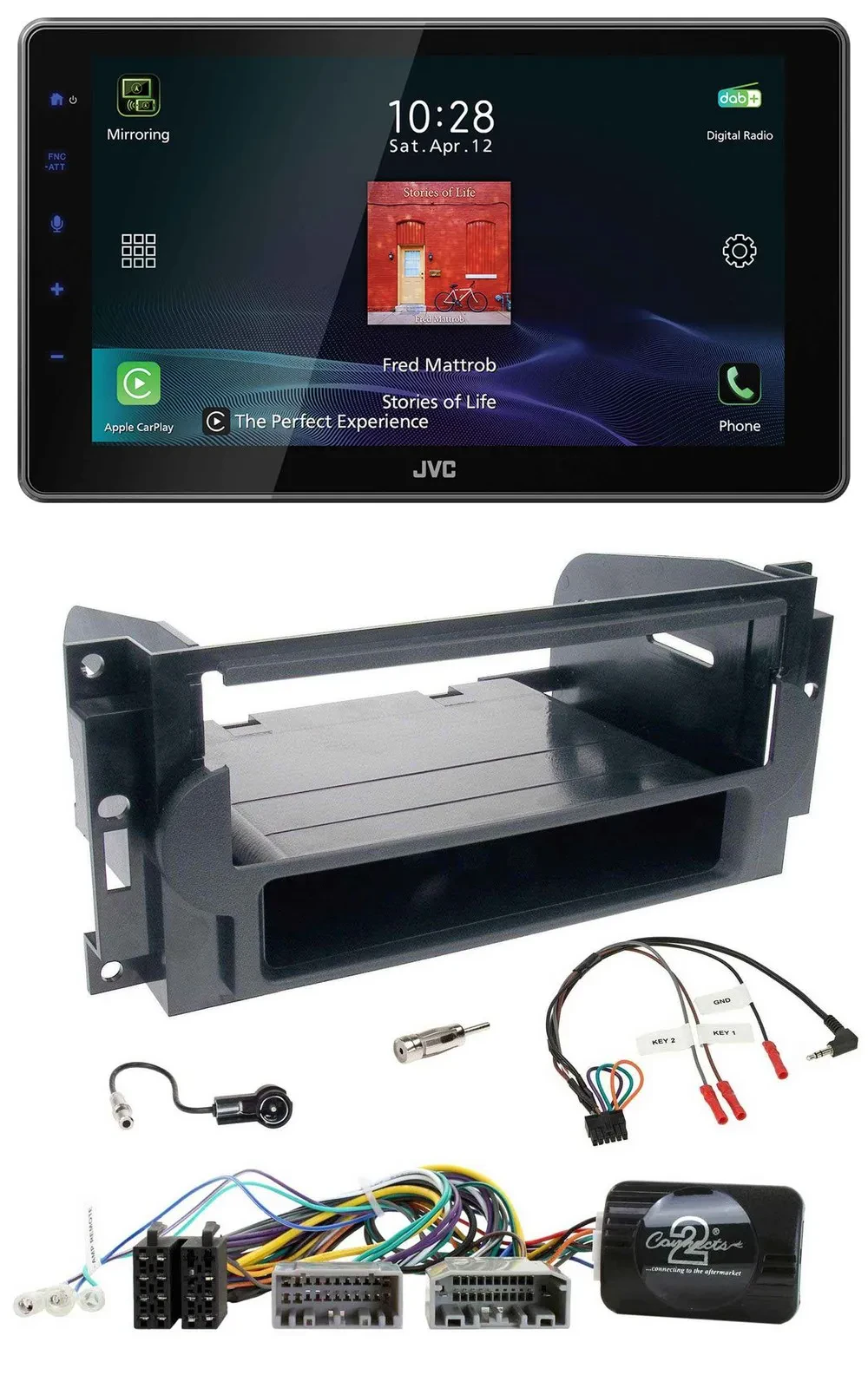 JVC DAB Lenkrad Bluetooth USB Autoradio für Dodge / Jeep