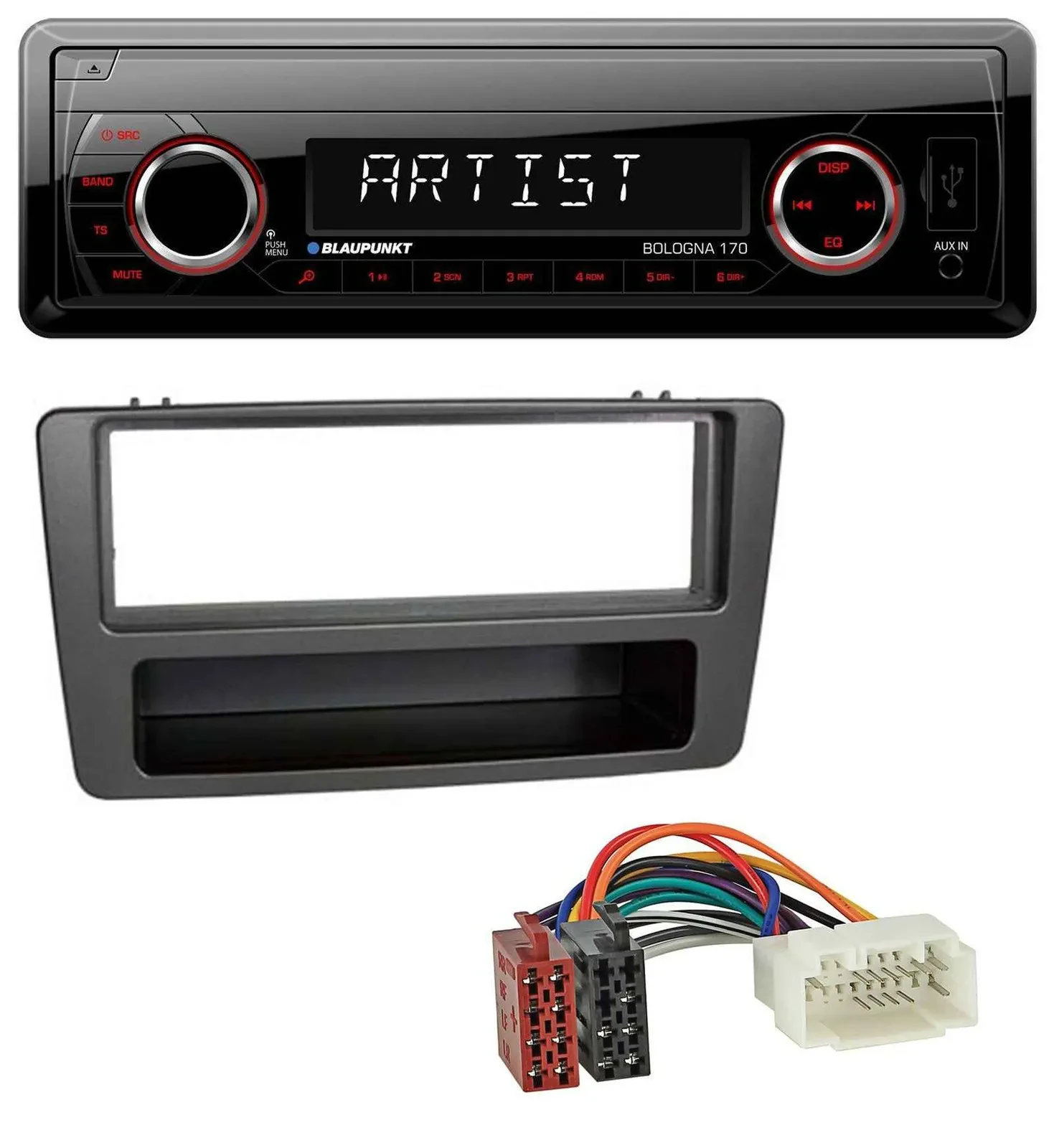 Blaupunkt SD USB 1DIN MP3 AUX Autoradio für Honda Civic 01-03 man. Klima anthraz
