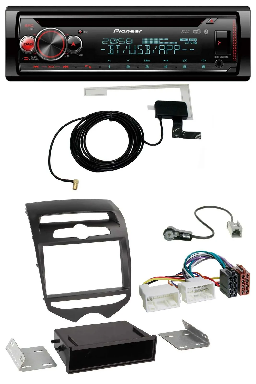 Pioneer DAB CD MP3 USB Bluetooth Autoradio für Hyundai ix20 (ab 10) man. Klima