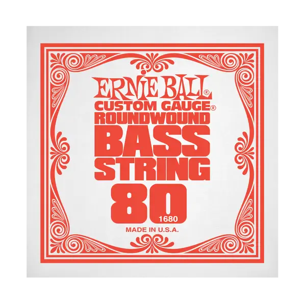 Струна для бас-гитары Ernie Ball P01680, сталь никелированная, круглая оплетка, калибр 80