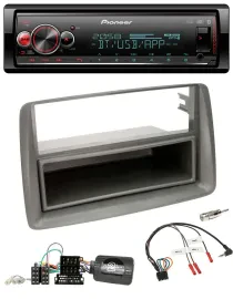 Автомагнитола Pioneer Bluetooth, USB, DAB для Fiat Panda 169 (2007–2012), серый