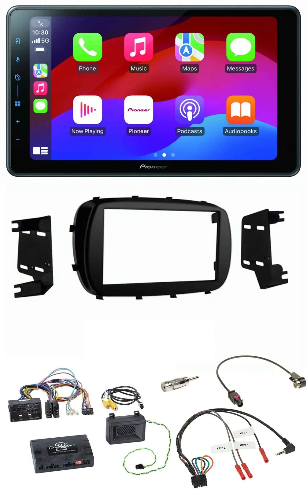 Pioneer Bluetooth 2DIN USB Lenkrad DAB Autoradio für Fiat 500X ab 2014