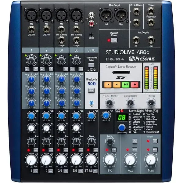 Аналоговый микшер PreSonus StudioLive AR8c 8-Channel Hybrid Digital/Analog Performance Mixer