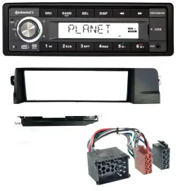 Автомагнитола для BMW 3 Series E46 Continental 1-DIN, USB, AUX, DAB, MP3, Rundpin