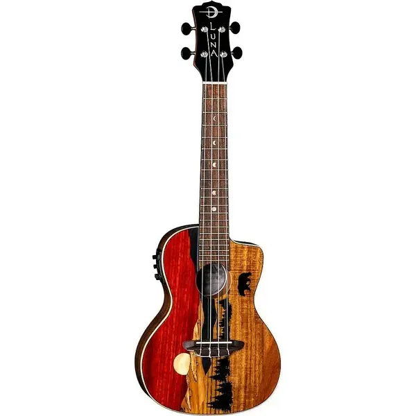 Укулеле концерт Luna Guitars Vista Bear Tropical Wood Concert Acoustic-Electric Ukulele Gloss