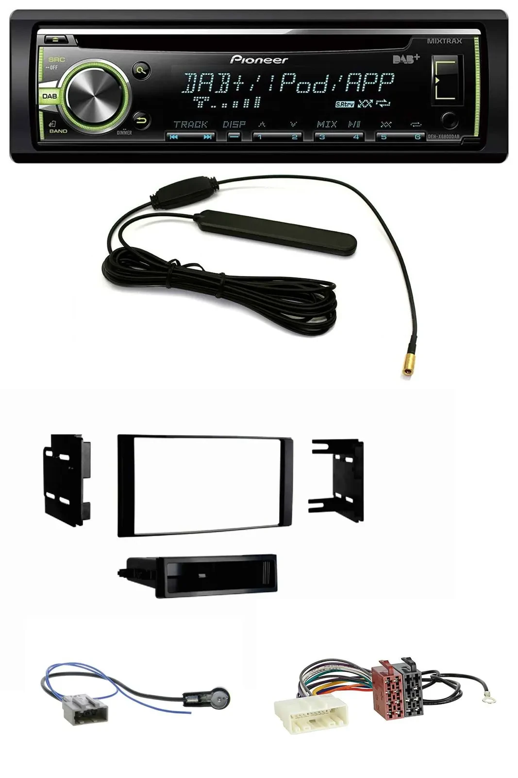 Pioneer MP3 USB CD DAB AUX Autoradio für Nissan Micra 2013-2017 schwarz matt