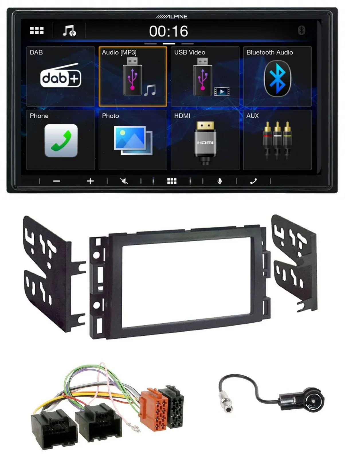 Автомагнитола для Chevrolet Equinox, Impala, Monte C Alpine 2-DIN, Bluetooth, DAB, USB, MP3