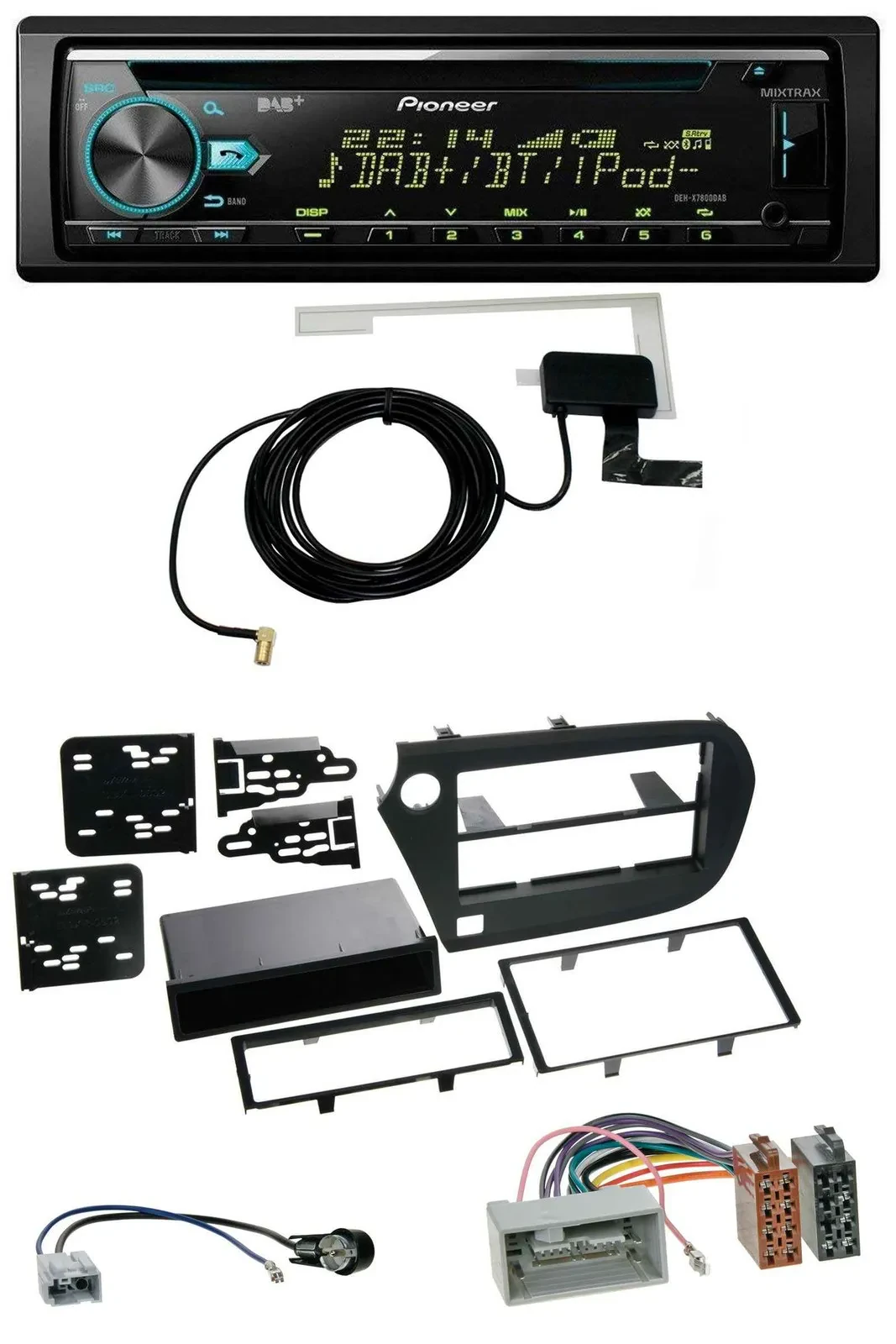 Pioneer MP3 AUX CD USB DAB Autoradio für Honda Insight (ZE2, 2009-2013)