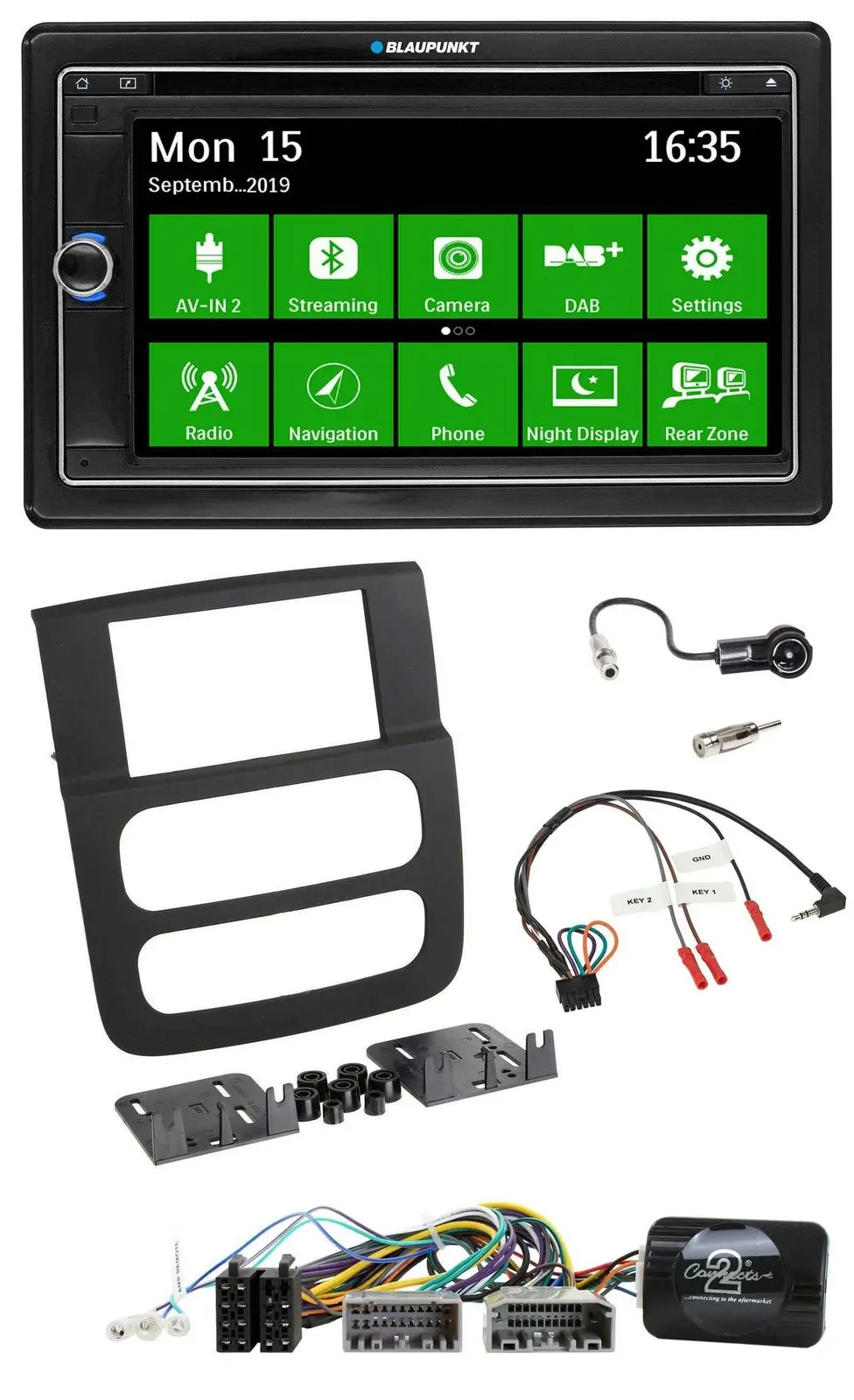 Blaupunkt Bluetooth 2DIN Lenkrad DAB USB TMC Navigation für Dodge RAM 2002-2006