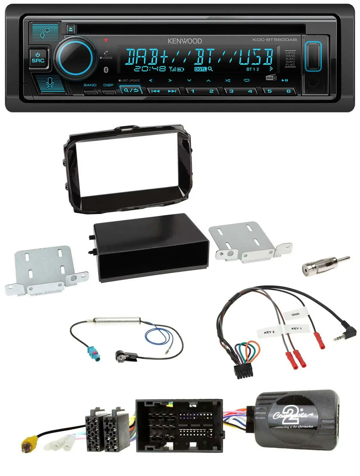 Автомагнитола Kenwood Bluetooth DAB CD USB для Alfa Romeo Giulietta (2013–2021), поддержка кнопок на руле