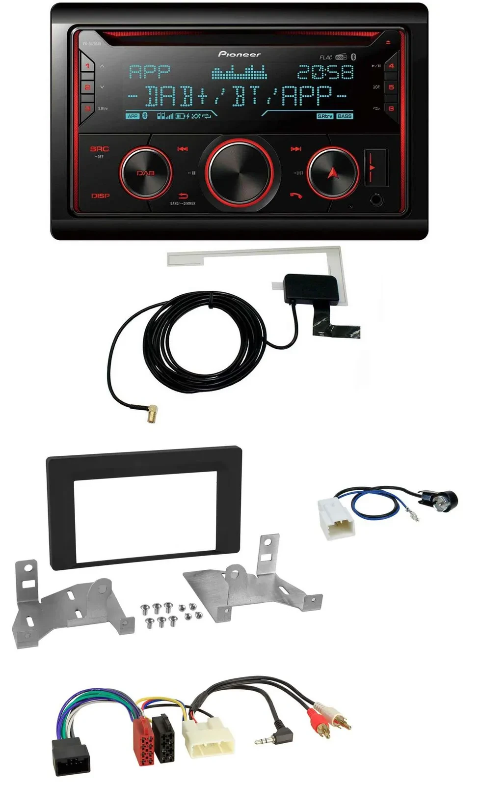 Автомагнитола Pioneer 2-DIN MP3 DAB USB CD Bluetooth для Toyota Aygo (с 2022), чёрный