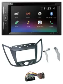 Pioneer Bluetooth MP3 USB 2DIN DAB DVD Autoradio für Ford C-Max (ab 10) grau