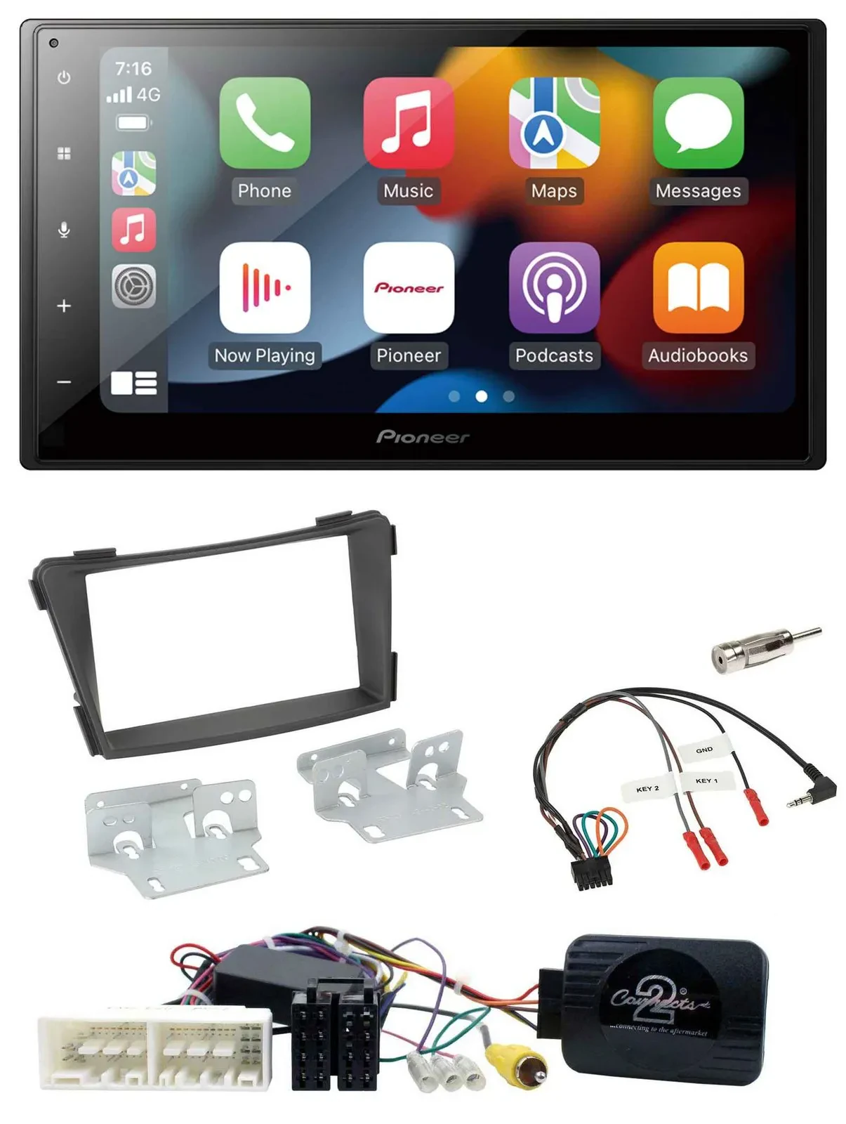 Автомагнитола для Hyundai i40 (VF) с 2016 г. Pioneer DAB, Bluetooth, 2DIN, USB, черная