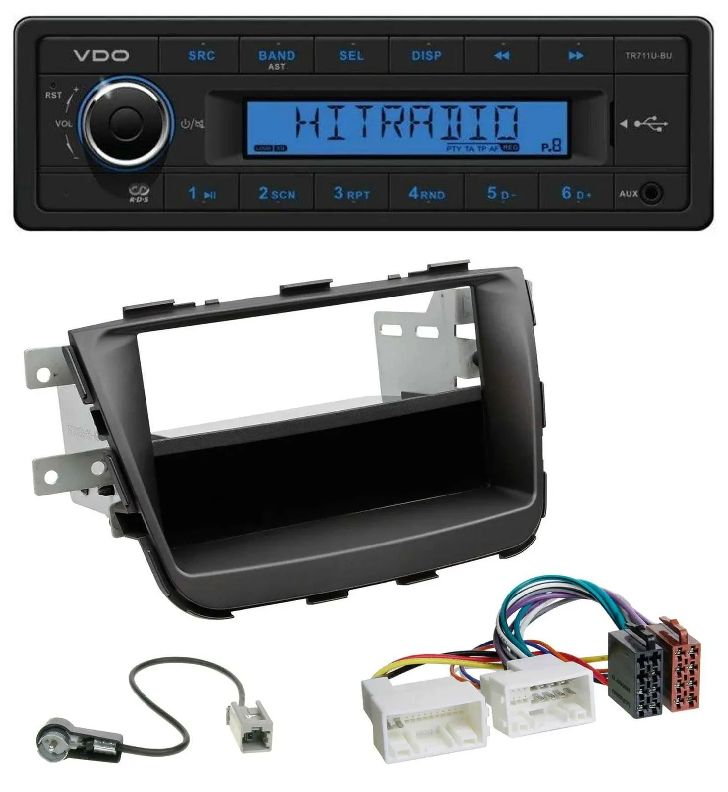 Автомагнитола для Kia Sorento II (2012–2015) VDO 1DIN, USB, AUX, MP3