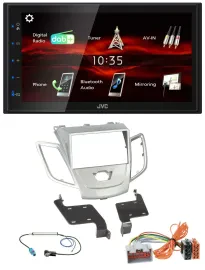 JVC USB Bluetooth MP3 DAB 2DIN Autoradio für Ford Fiesta 08-10 silber