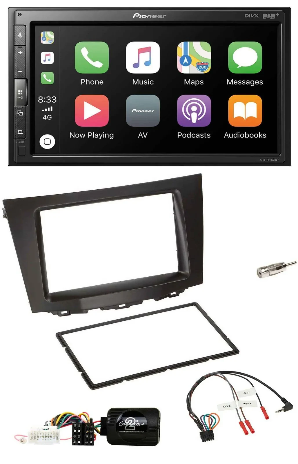 Pioneer USB Lenkrad DAB 2DIN Bluetooth Autoradio für Suzuki Kizashi ab 2010