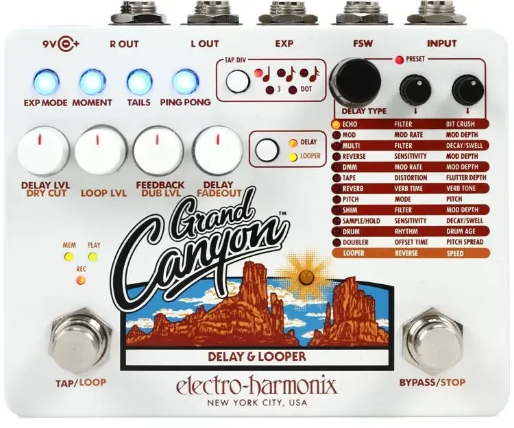 Педаль эффектов для электрогитары Electro-Harmonix Grand Canyon Delay & Looper