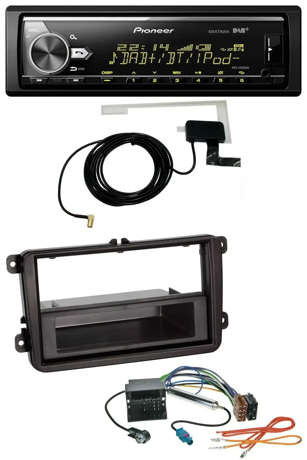 Автомагнитола Pioneer Bluetooth DAB USB MP3 для Seat Alhambra (с 2010), Leon (2009–2012), Toledo