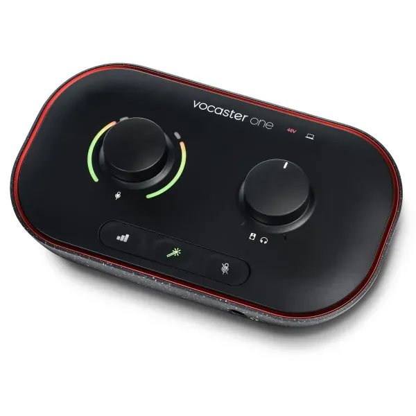 Focusrite Vocaster One Podcast Interface for Solo Content Creators, Bundle with
